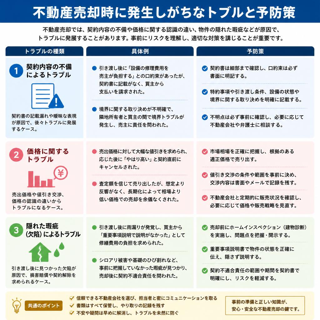代表的な売却トラブルとは？